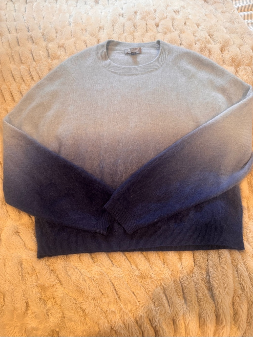 J. Crew Woman’s brushed Cashmere Ombre Crewneck Sweater - Blue